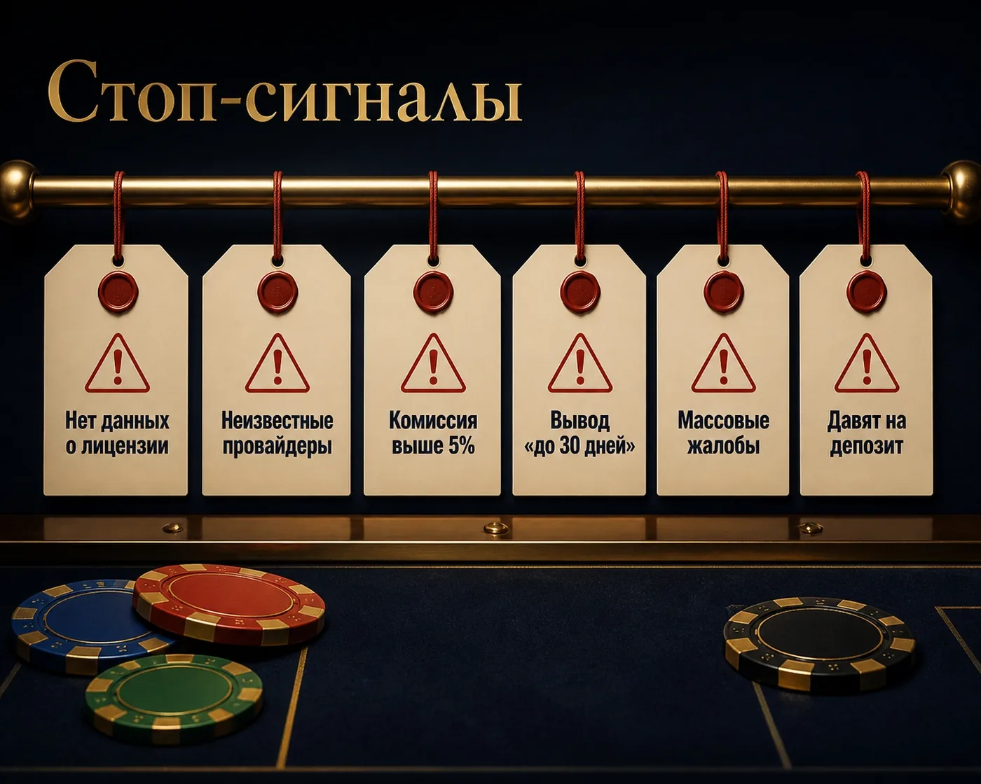 Шесть признаков казино, которого стоит избегать