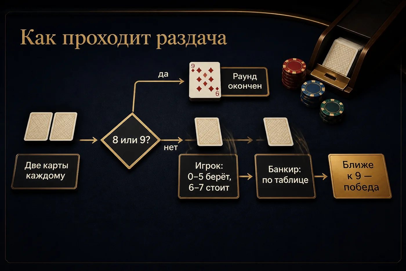 Схема раздачи в баккара